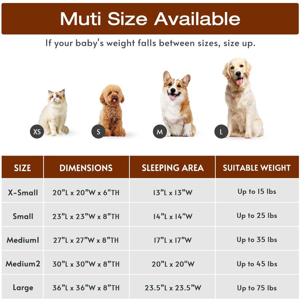 JOLLYVOGUE 30-inch donut bed size provides comfortable space for larger small-to-mid dogs