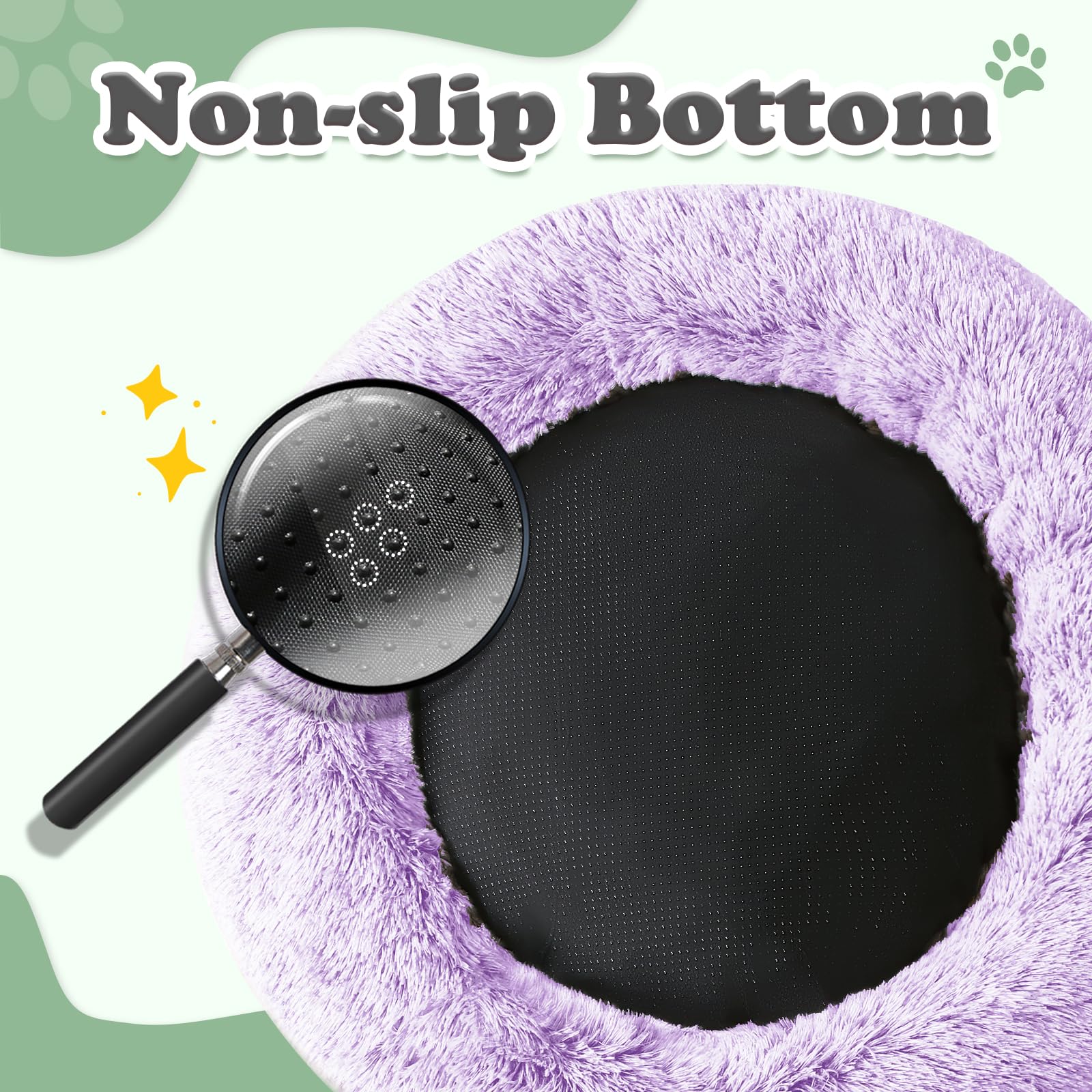 JOLLYVOGUE donut bed bottom non-slip detail shows stable placement during play.