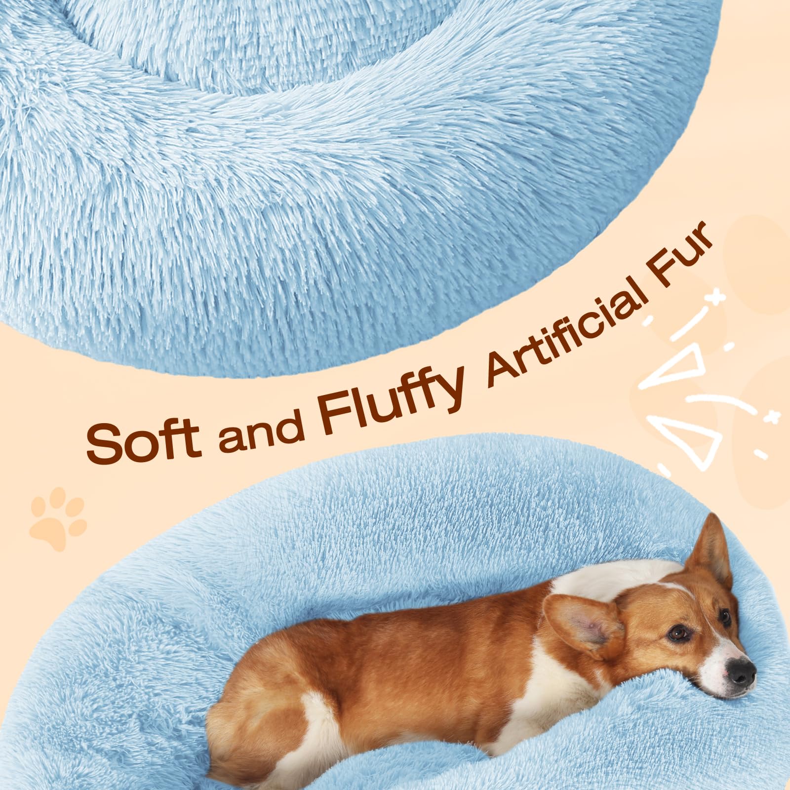 JOLLYVOGUE Donut Bed shows built-in headrest for neck comfort.