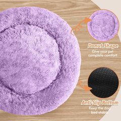 JOLLYVOGUE donut bed interior shows burrow-friendly depth for anxious pets.