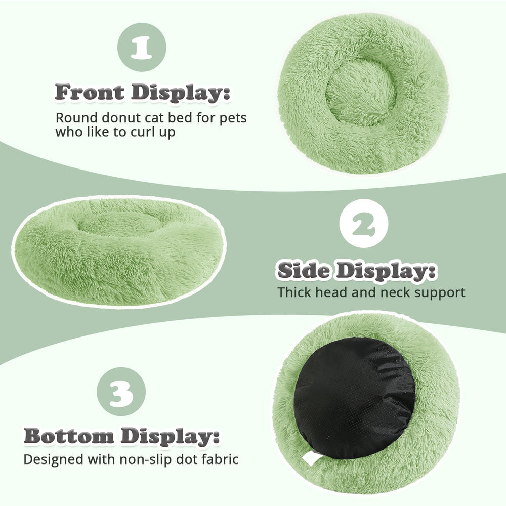 JOLLYVOGUE donut bed non-slip bottom detail improves stability.