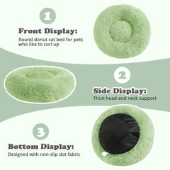 JOLLYVOGUE donut bed non-slip bottom detail improves stability.