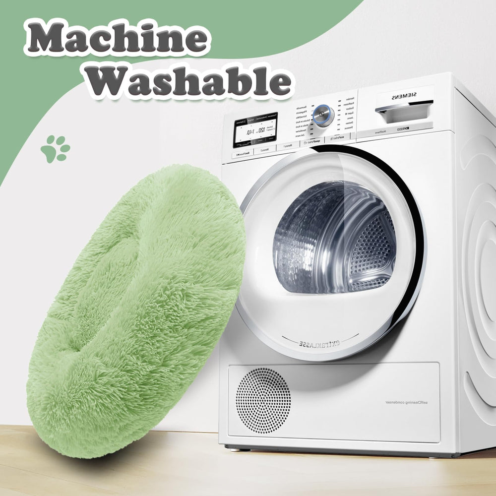 JOLLYVOGUE donut bed pet usage shows pets curling up for warm relaxation.