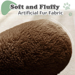 JOLLYVOGUE dog & cat bed side view demonstrates anti-slip bottom for steady lounging.