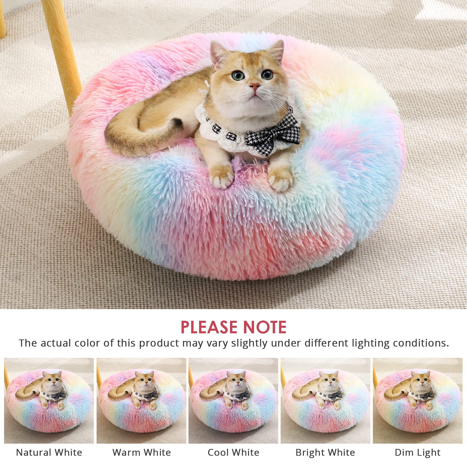 JOLLYVOGUE donut bed size options from 50 to 100 cm.