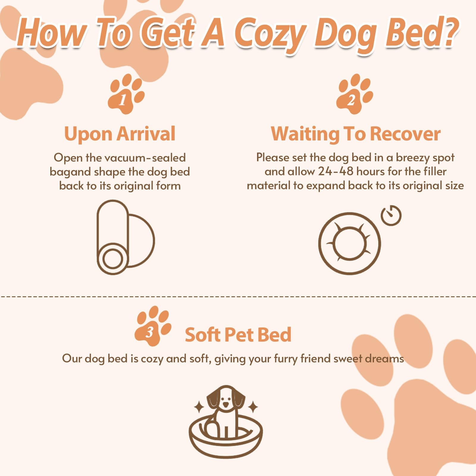 JOLLYVOGUE donut bed size chart image showing fit guidance for small pets