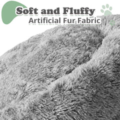 JOLLYVOGUE donut bed small dog curl shot shows snug retreat for warmth.