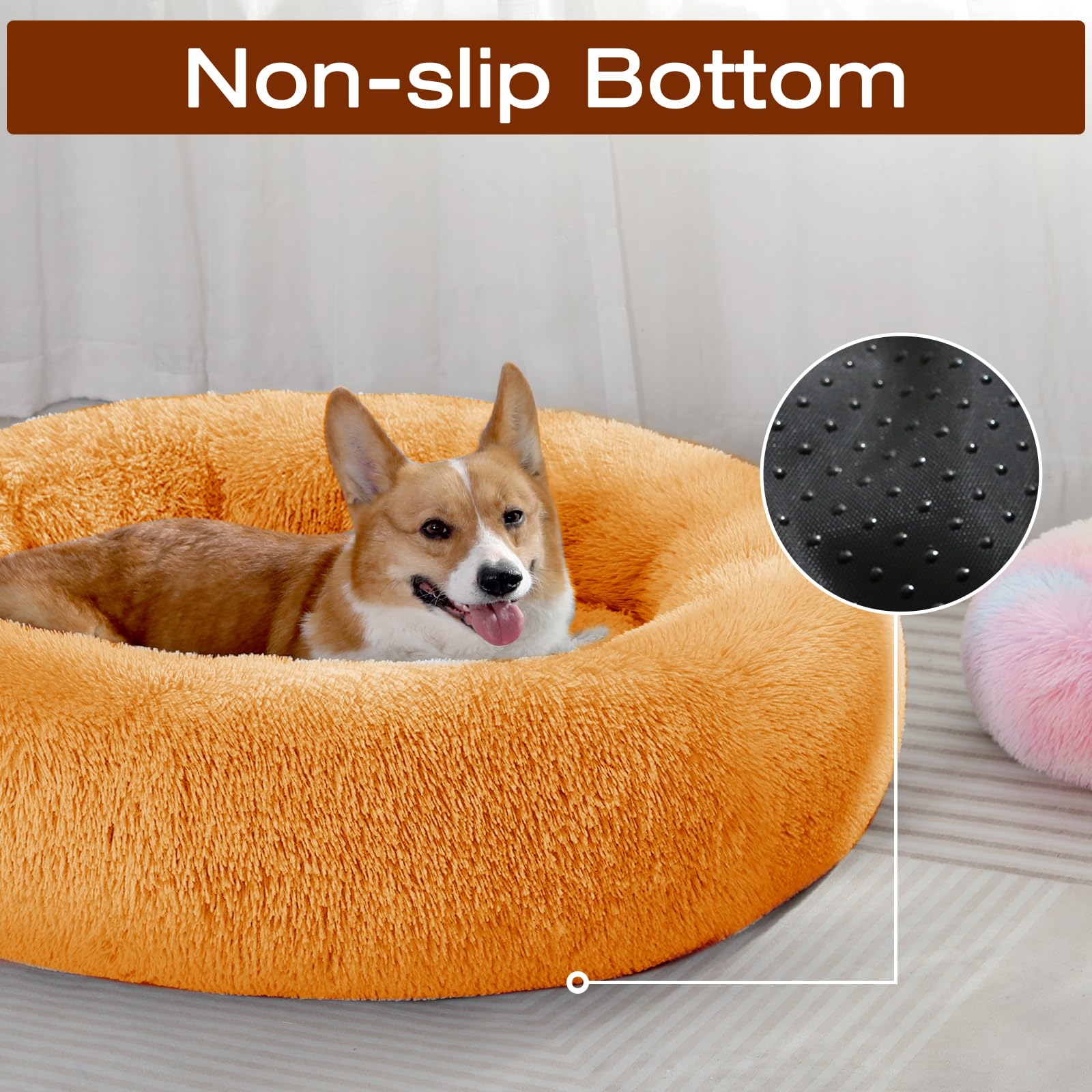 JOLLYVOGUE donut bed warmth and coverage provides restful naps.
