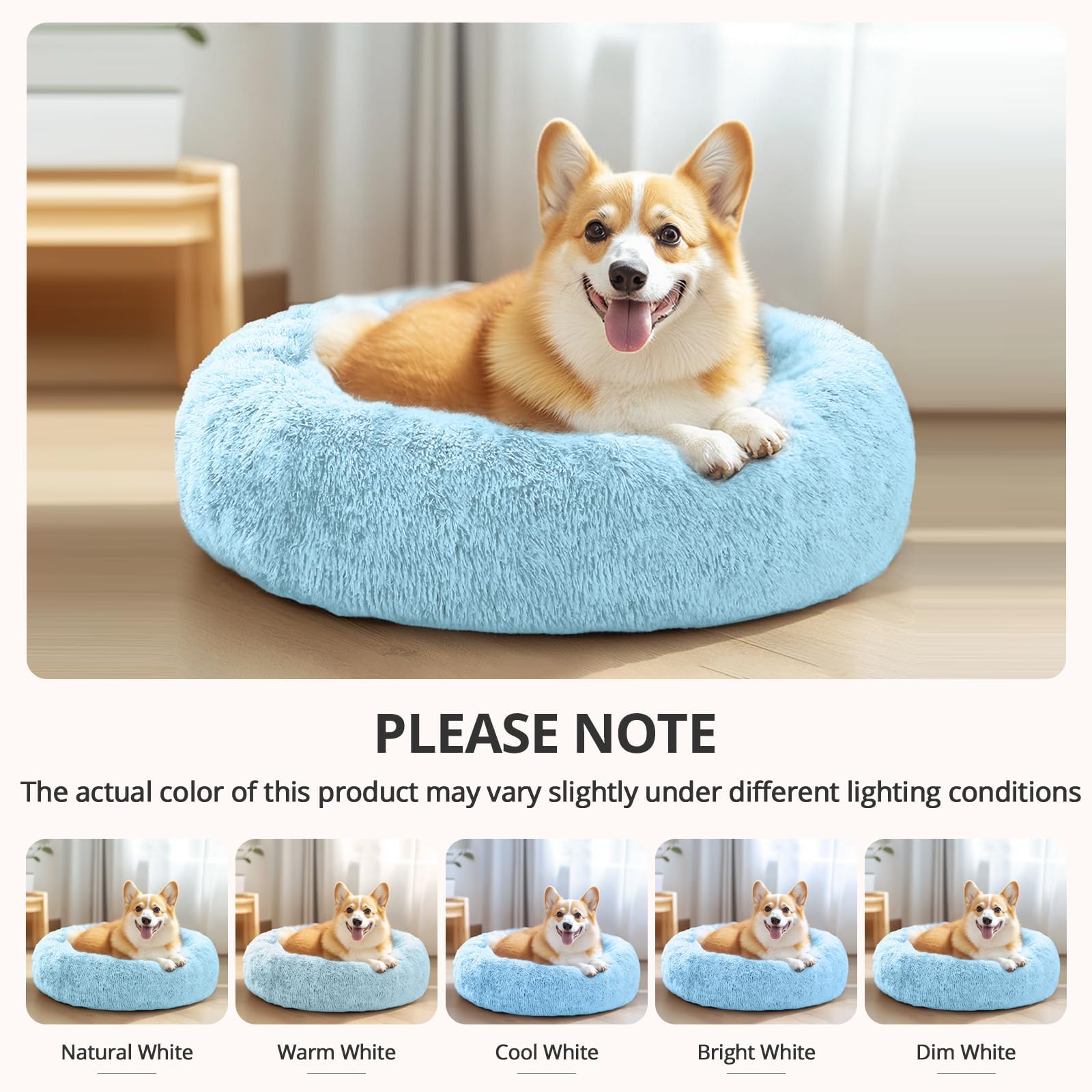 JOLLYVOGUE calming-donut-bed wash-and-care shows easy machine washing.