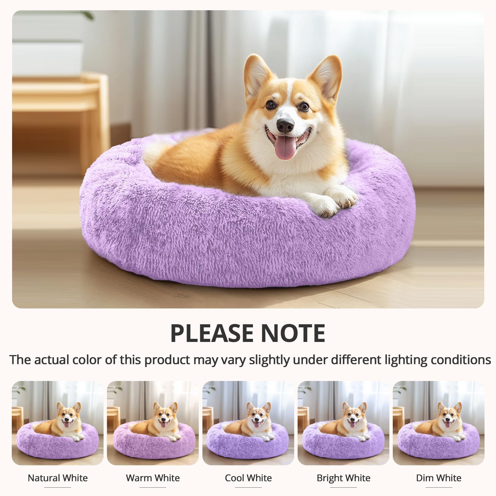JOLLYVOGUE machine-washable pet bed for easy cleaning and quick freshening.
