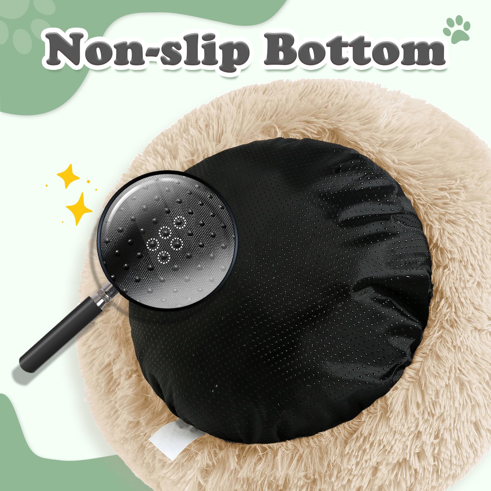 JOLLYVOGUE non-slip bottom keeps the donut bed in place during playful moments.