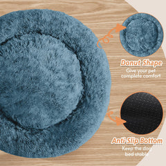 JOLLYVOGUE raised rim dog bed blue supports head and neck during restful naps