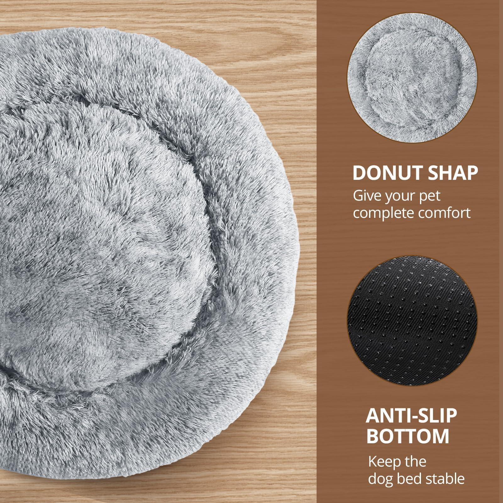 JOLLYVOGUE bed shows raised rim for head and neck support during naps.