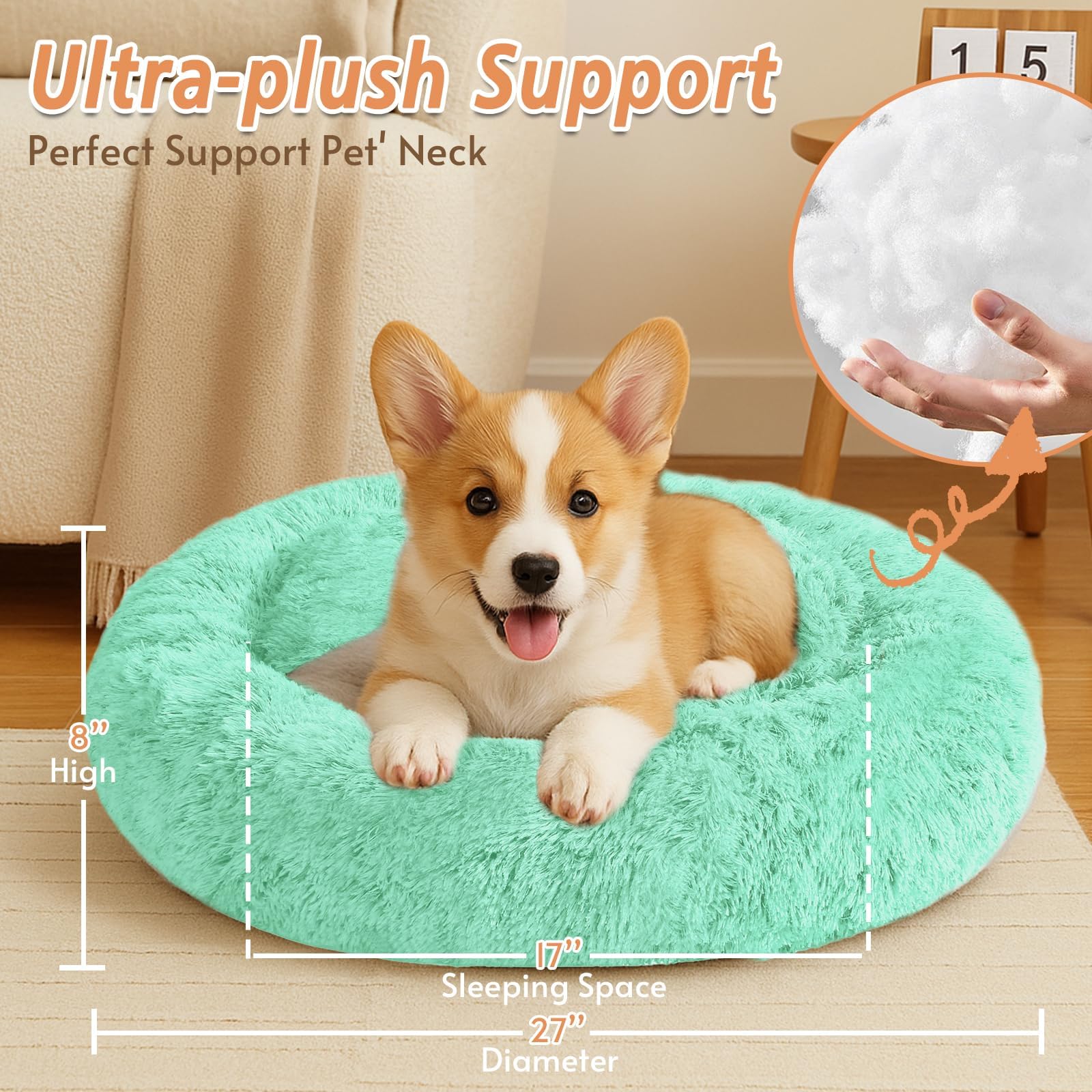 JOLLYVOGUE round bed with 360-degree surround for security
