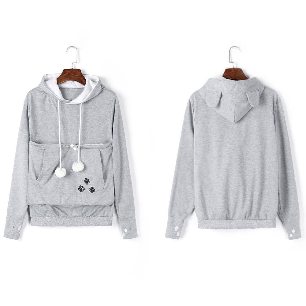 Jomago womens pet carrier hoodie interior-liner reveals removable liner for cleaning.