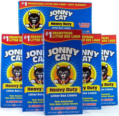 Jonny Cat litter box liners pack six, tear-resistant for easy cleanup in most litter boxes