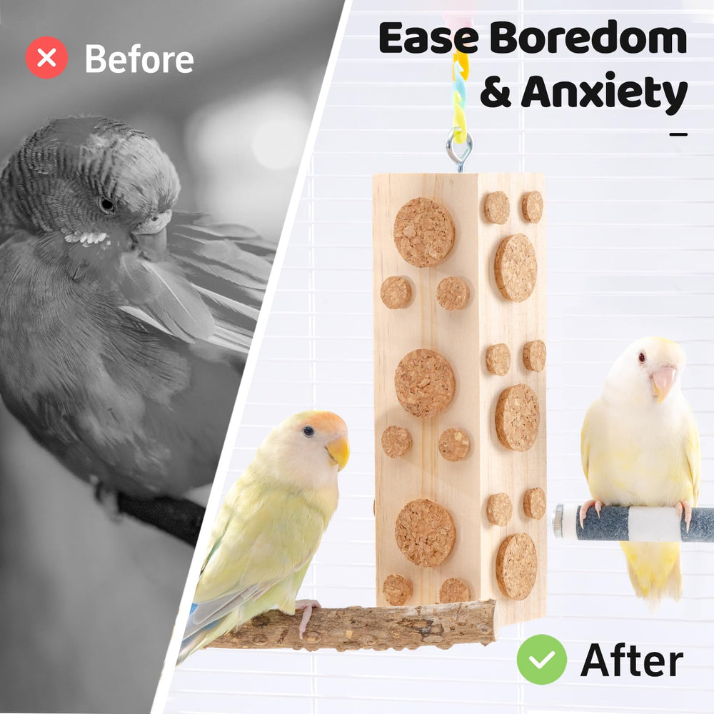 JONS NTY natural wood aroma creates a calming atmosphere for birds in the cage.