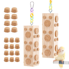 JONS NTY wooden bird chew toy assembly promotes safe chewing and interactive cage play.