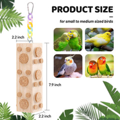 JONS NTY wooden chew toy corks close-up shows 92 detachable corks for varied foraging.