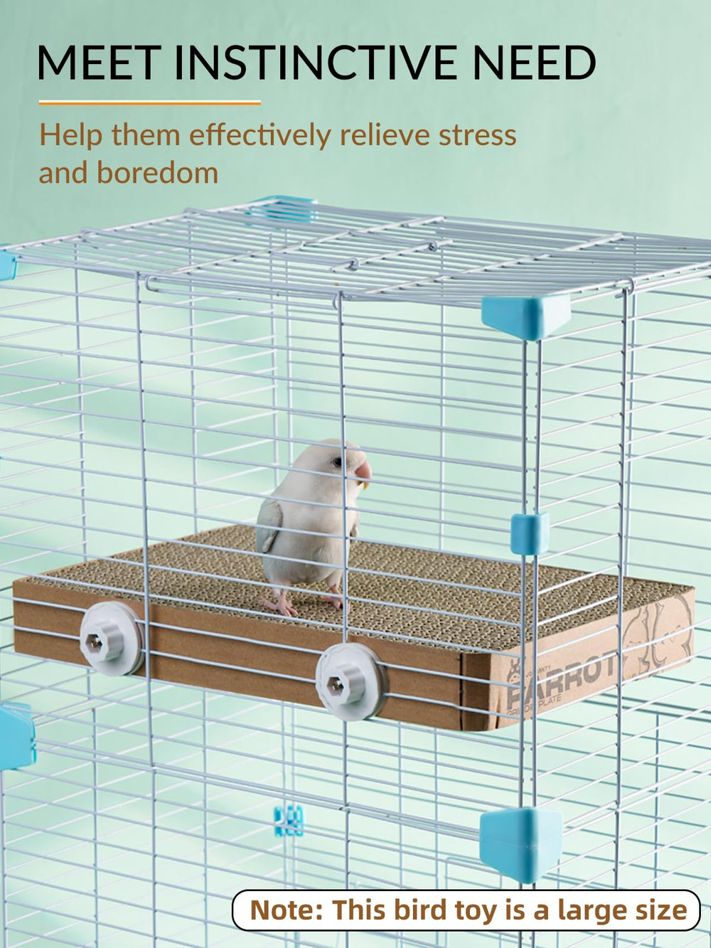 JONS NTY beak cleaning surface supports natural beak maintenance during play.