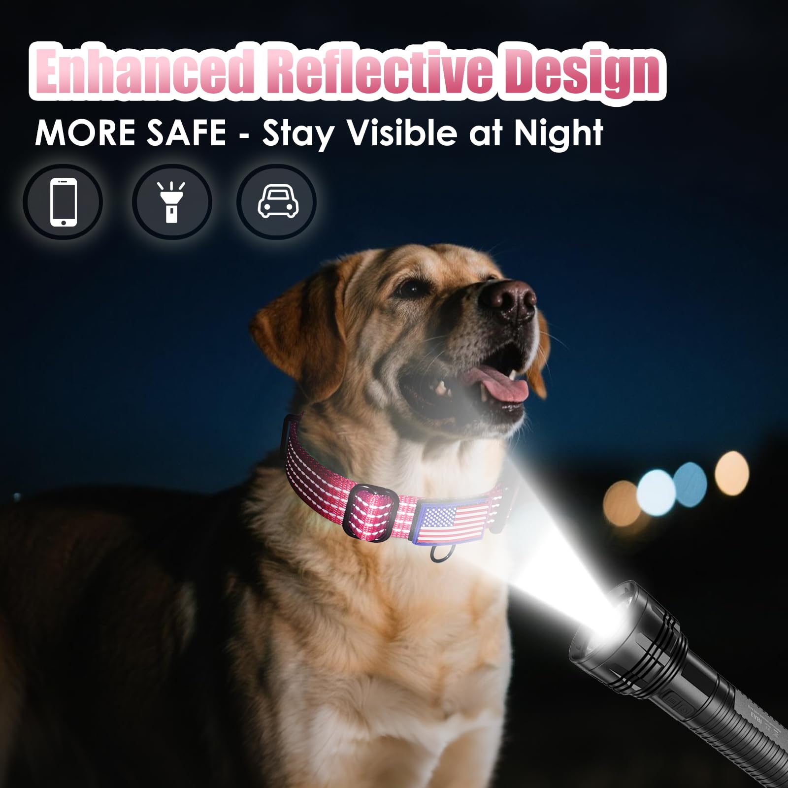 JOOCPUP martingale collar nylon strap demonstrates adjustable fit for secure daily wear