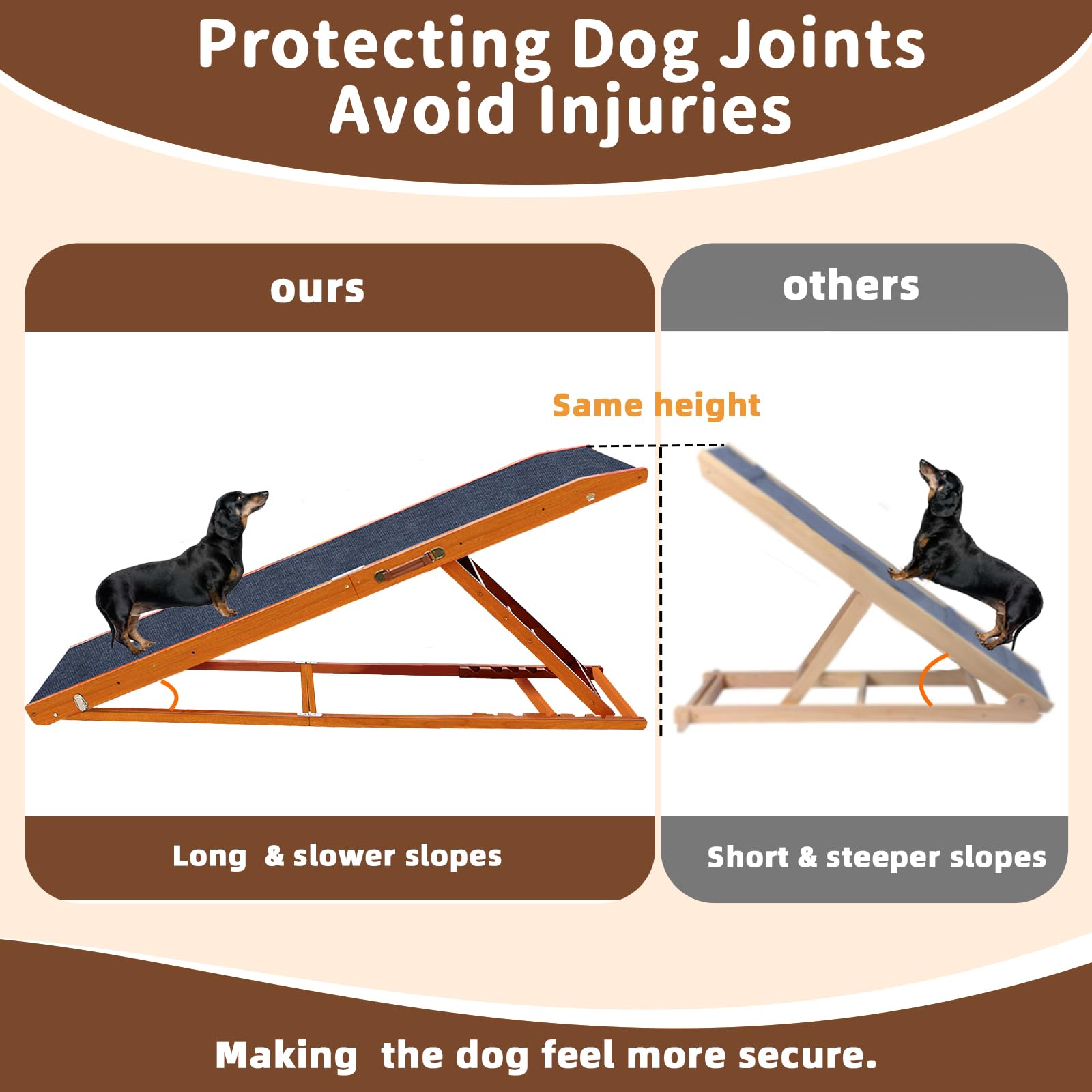 Jopavo dog ramp folded flat for compact storage under bed