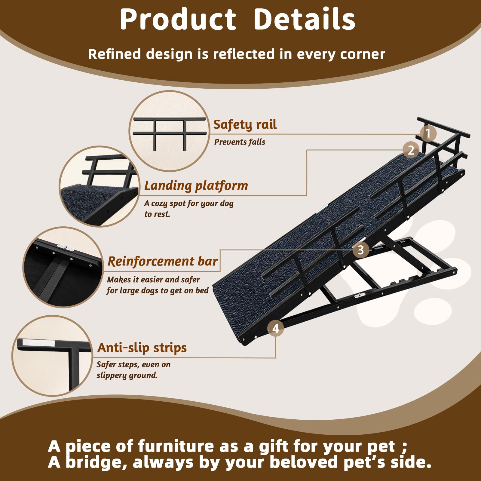 Jopavo dog ramp folds compactly for easy under-bed storage and quick setup
