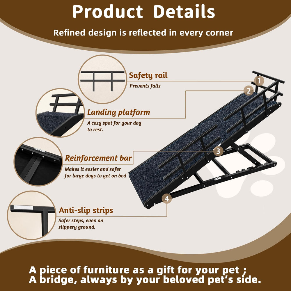 Jopavo dog ramp folds compactly for easy under-bed storage and quick setup
