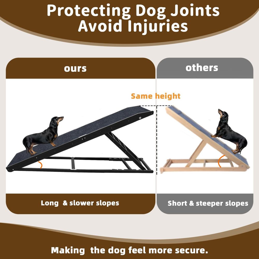 Jopavo dog ramp offers adjustable heights from 18 to 32 inches for different beds