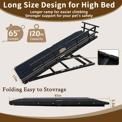 Jopavo dog ramp with side guardrails keeps senior dogs safe during climbs