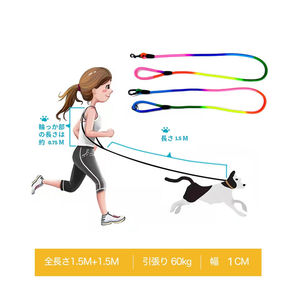 JOPOY Reflective accents blue leash for improved low light visibility