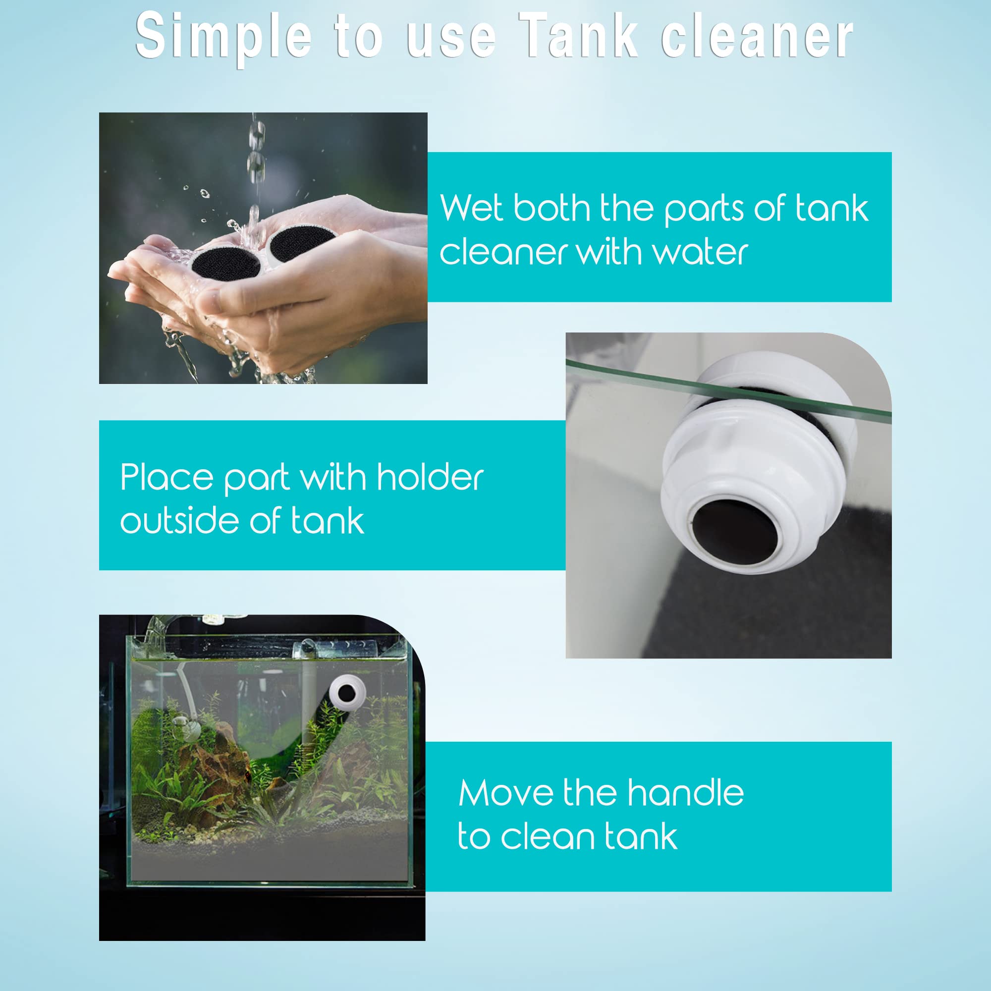 JOR glass-tank-scrubber-soft-bristles close-up highlights no-scratch cleaning for clear viewing