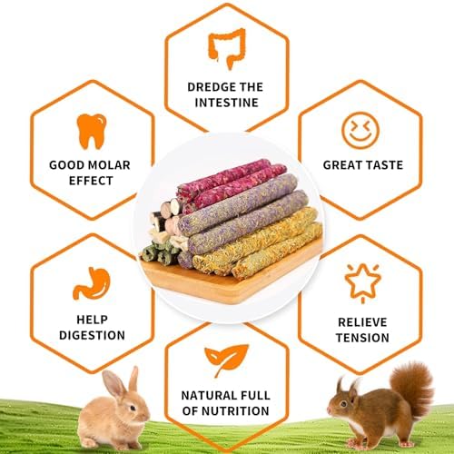 Jorewood Rabbit Chew Toys chrysanthemum-flavored grass sticks add variety and engagement