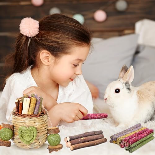 Jorewood Rabbit Chew Toys sweet bamboo pieces provide textured chewing and sensory enrichment