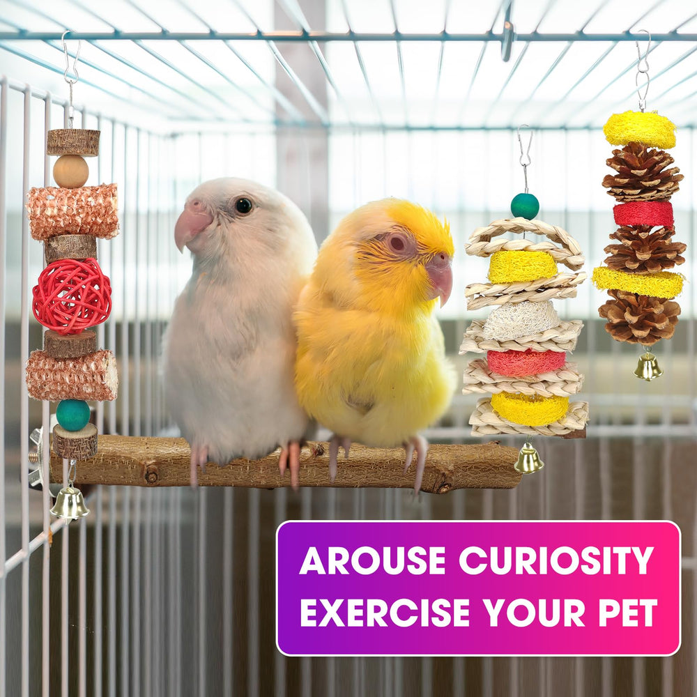 JOREWOOD natural toys for small birds offer safe entertainment and cage enrichment