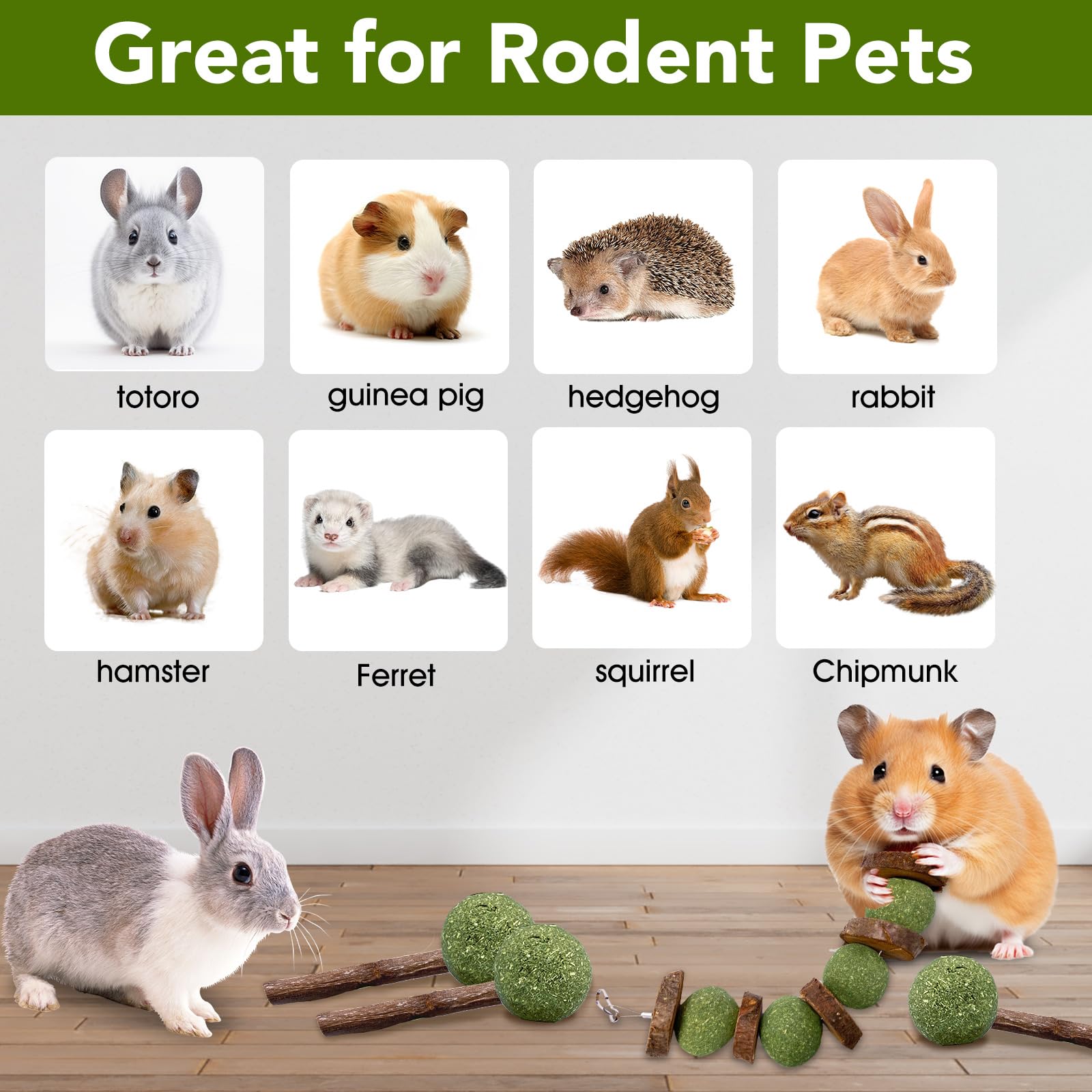 Jorewood small-animal-cage-toys-hanging keeps pets entertained and reduces cage boredom.