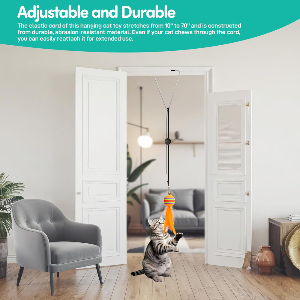 Jority suction cat toy hanging door-frame creates flexible play locations