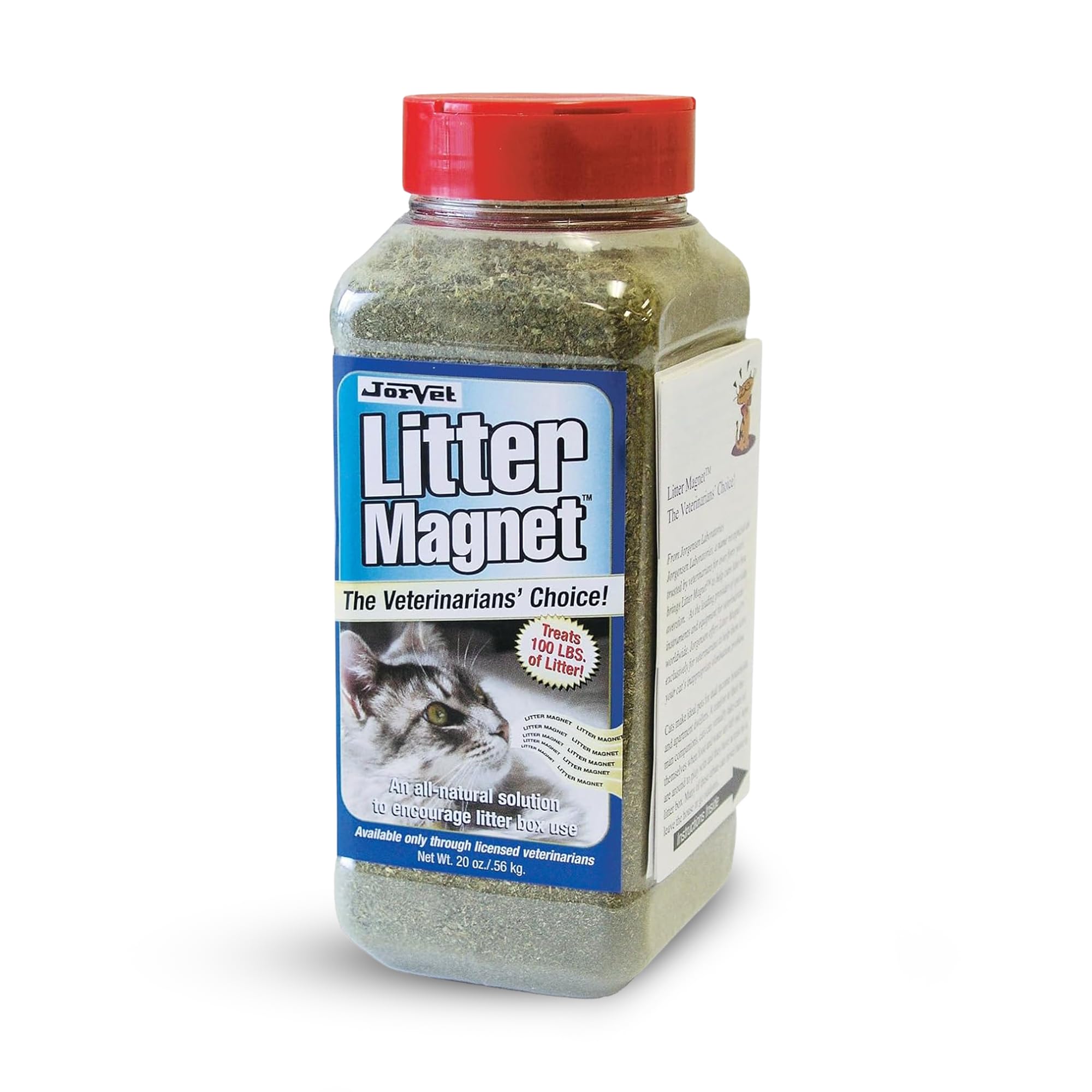 JorVet Feline Litter Magnet bottle with pour lid for easy, mess-free application.