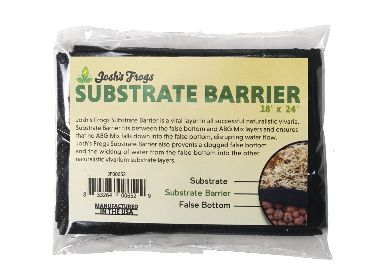 Josh's Frogs Substrate Barrier 24x18 front view showing clog-prevention and fit