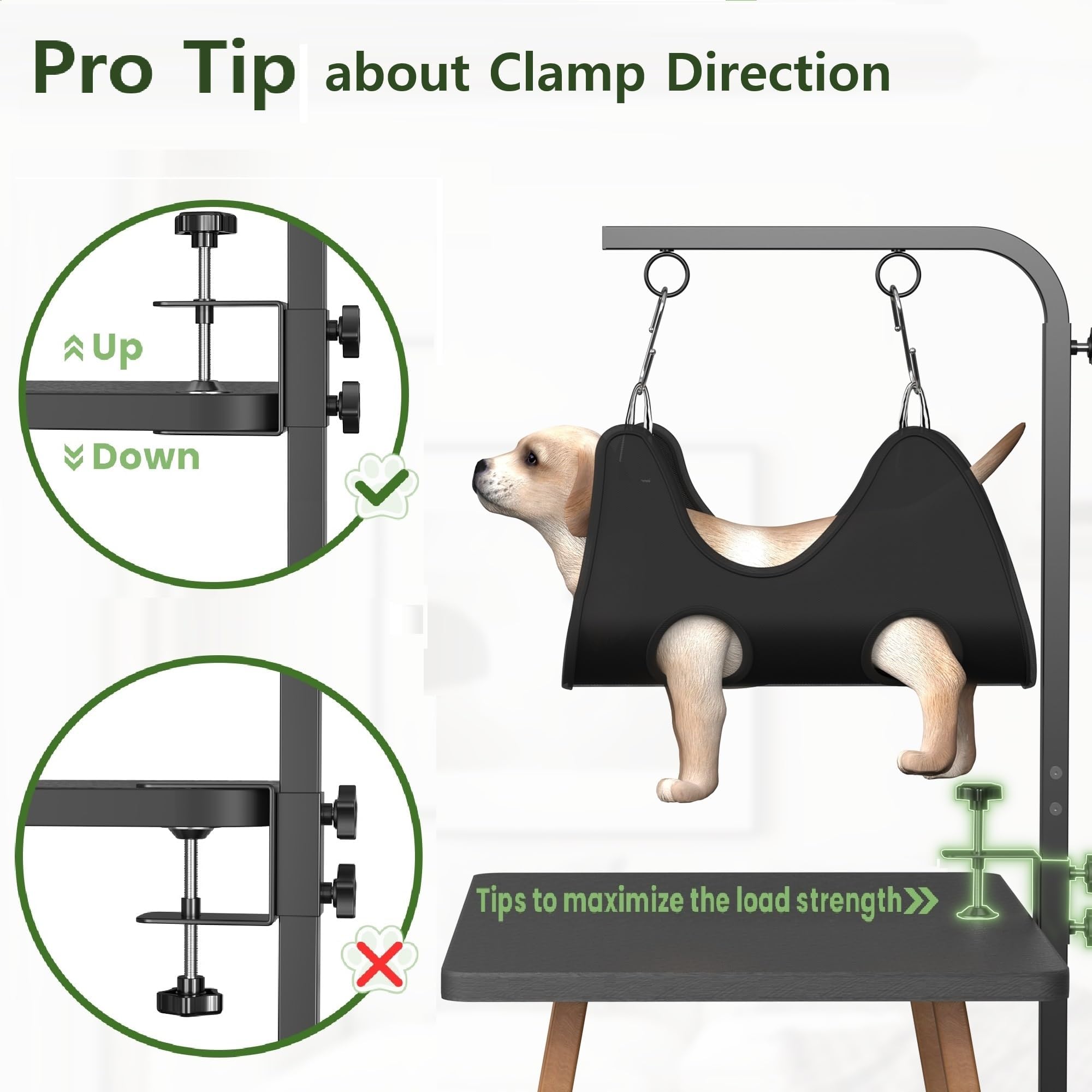 Josmimic 26-pound weight-capacity setup ensures secure support when hammock is used.