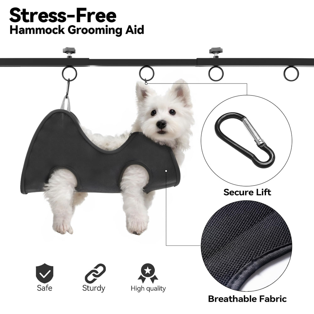 Josmimic soft hammock and nooses provide comfortable restraint for anxious pets