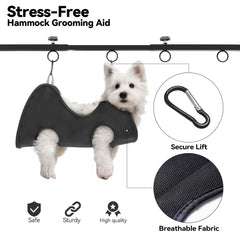 Josmimic soft hammock and nooses provide comfortable restraint for anxious pets