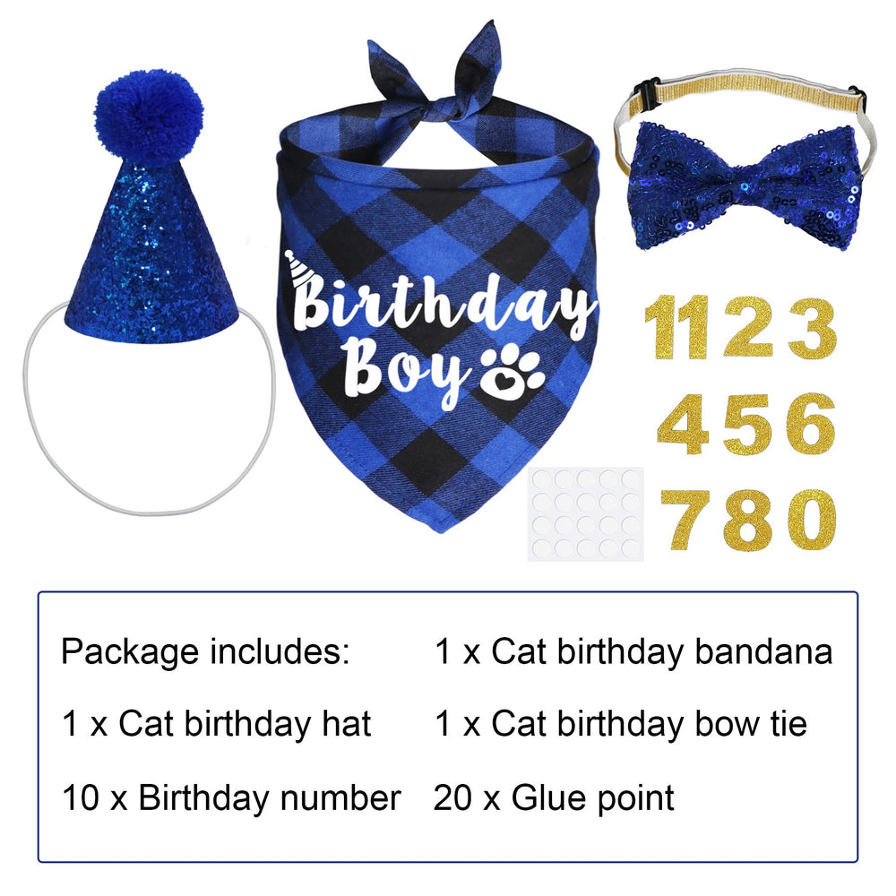 JOTFA cat birthday bow tie adjustable, keeps cat festive and camera-ready