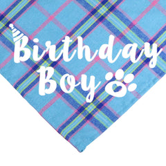 JOTFA light blue bandana close up captures cotton texture for gentle pet comfort.