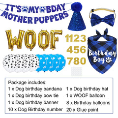JOTFA dog birthday hat blue adds festive flair to canine celebrations.