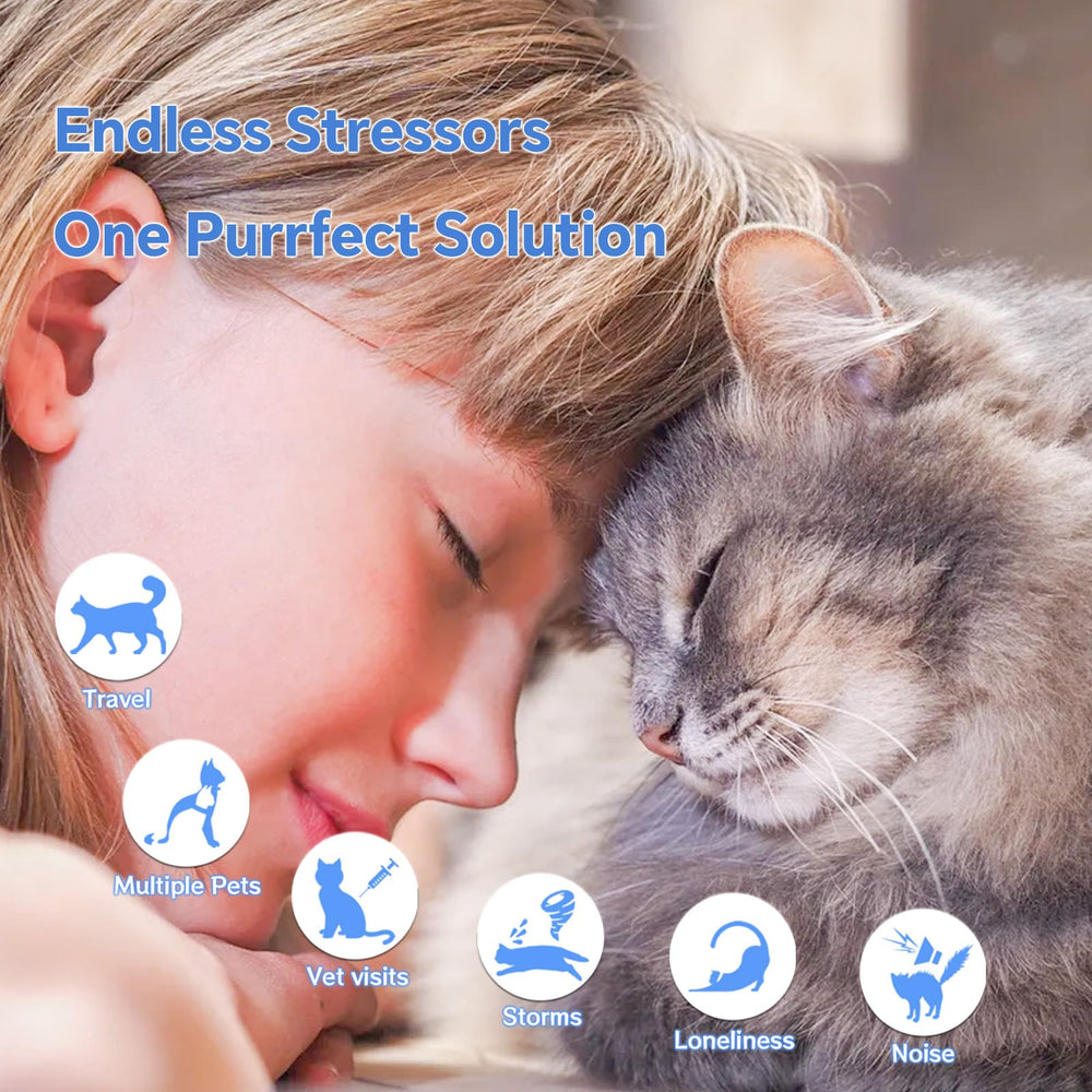 Journeward calming collar blue pack highlights color choice for cat households.