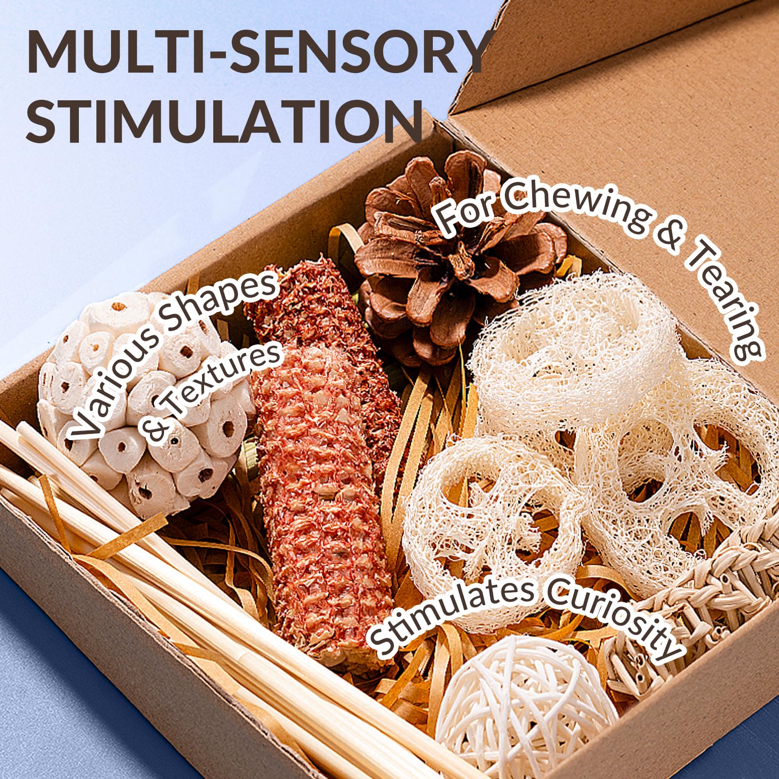 JOUSONTY small to medium bird toys assembly presents versatile cage enrichment options.