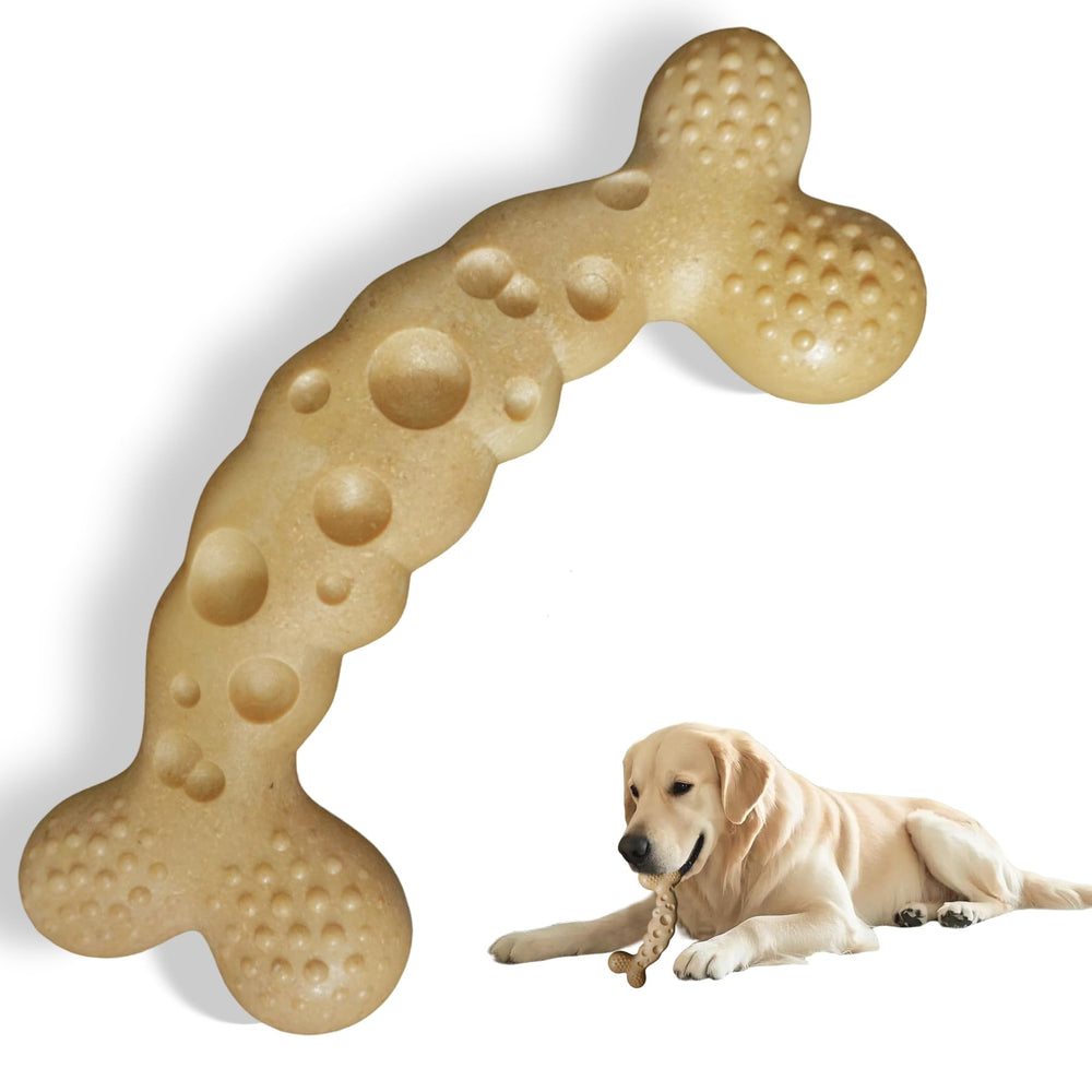 JoviQ bacon-pine flavored dog chew toy closeup showing savory aroma and engagement.