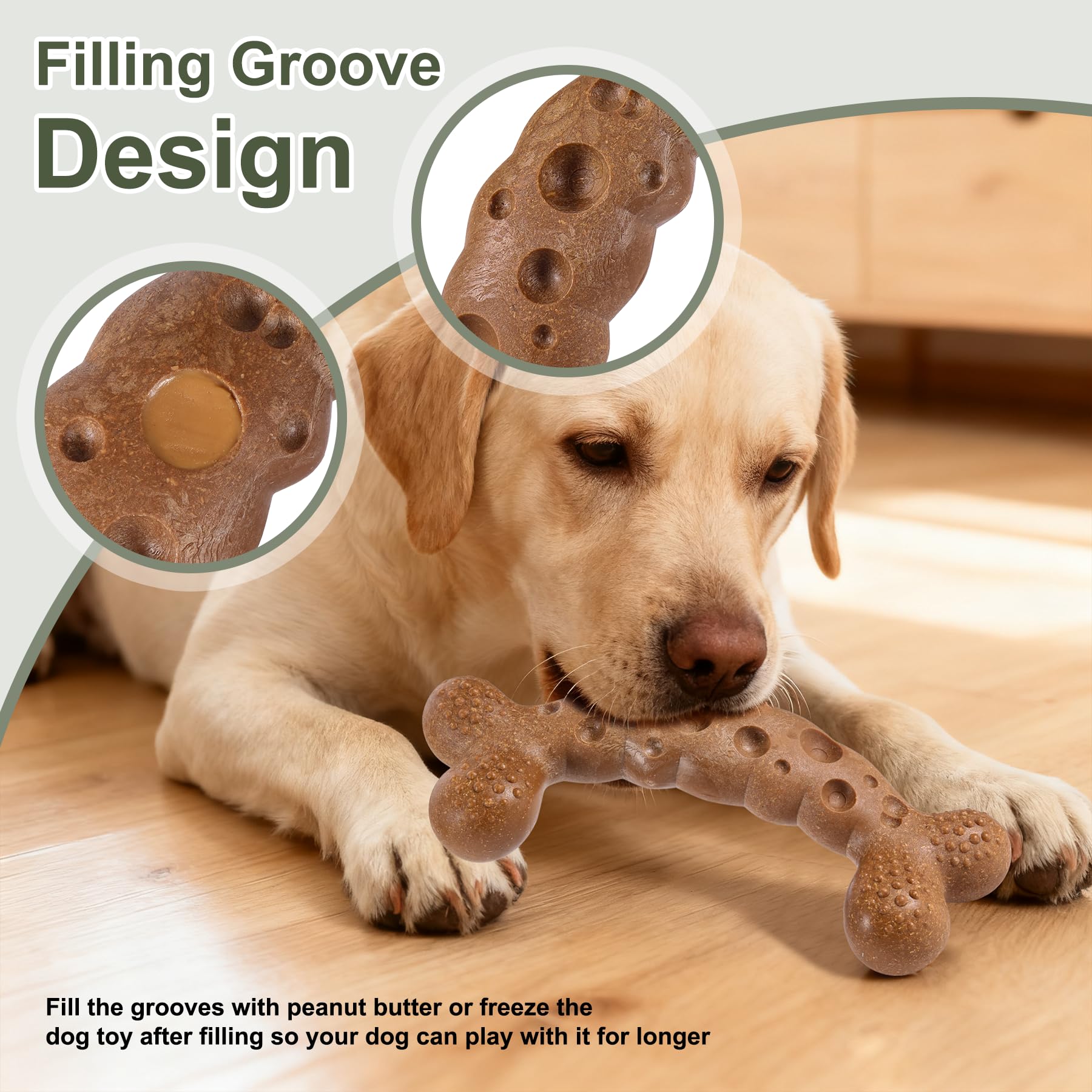 JoviQ dog chew toy bone shape supports healthy chewing habits during playtime.