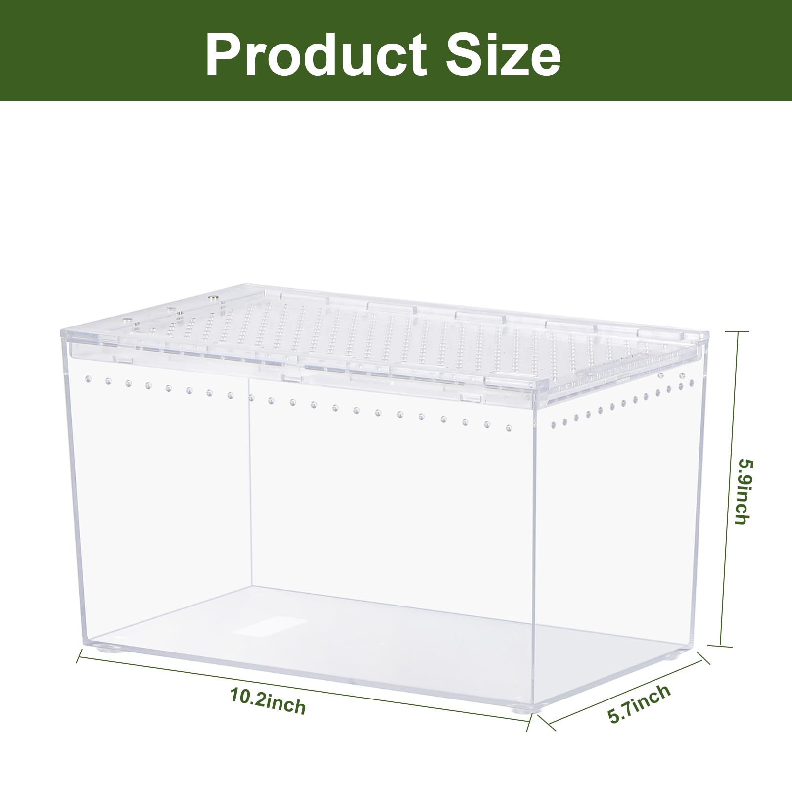 JoviQ Reptile PC terrarium shows durable PC material and impact resistance.